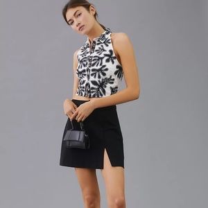 Anthropologie Slim Front-Slit Micro Mini